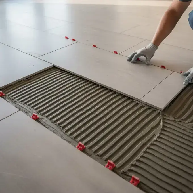Tile floor installer